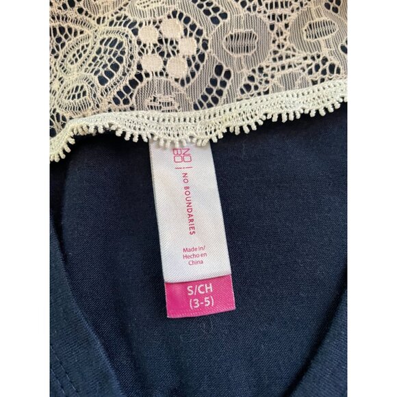 Knot front short sleeve lace back small top - Picture 4 of 6